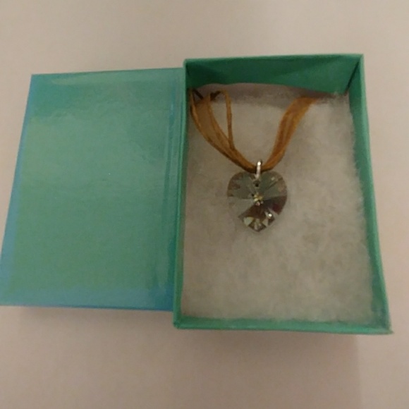 Chocolate Diamond Crystal Heart Necklace - Picture 8 of 8